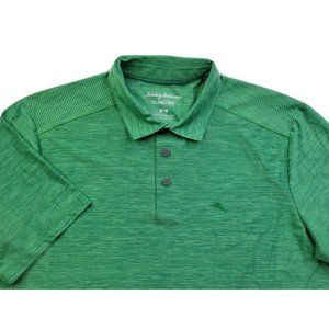 Tommy Bahama Island Zone Men's M Green Polo Shirt Vented Dry Fit Wicking